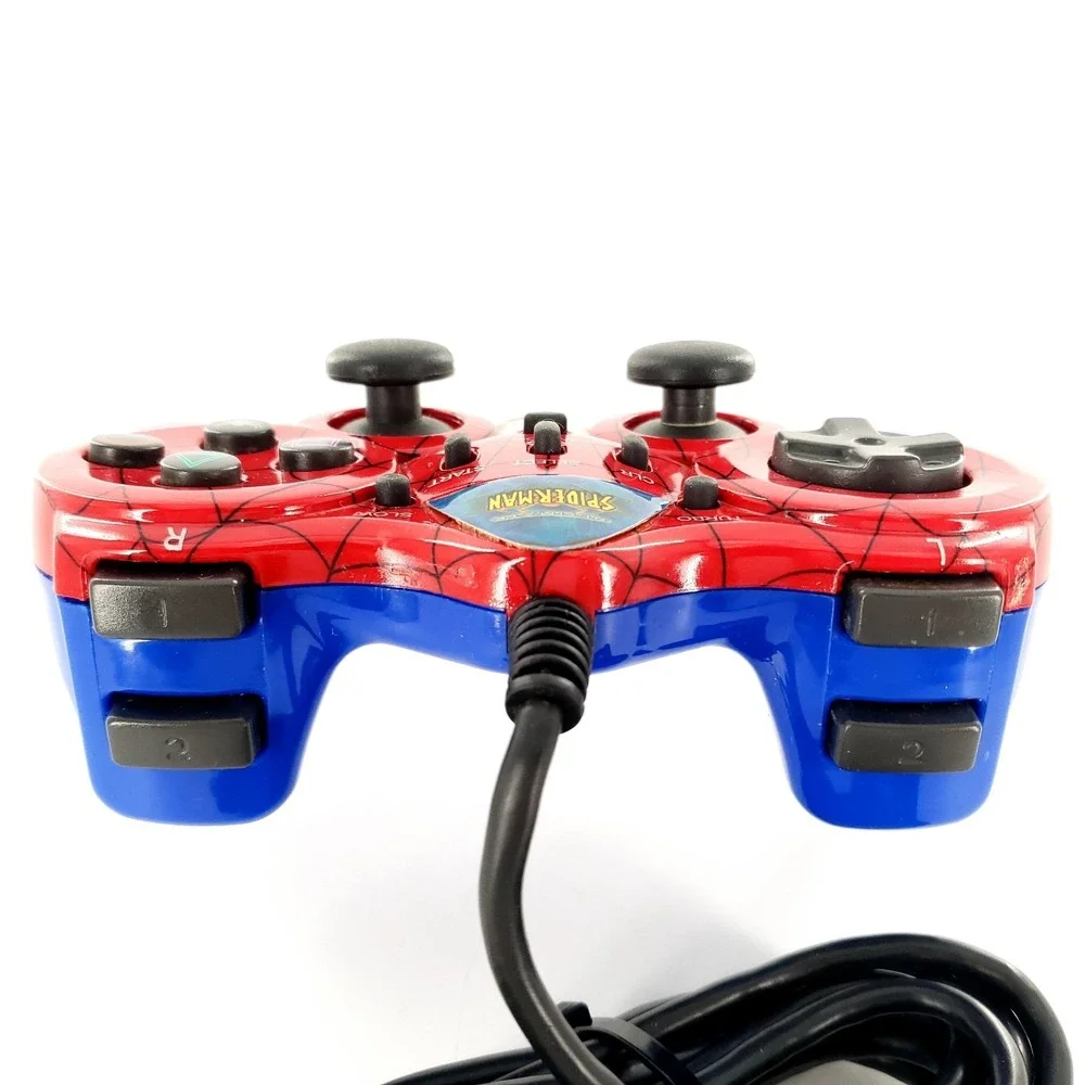 Naki Ultimate SpiderMan Sony PlayStation 2 Wired Controller PS2 PS1 Tested Works